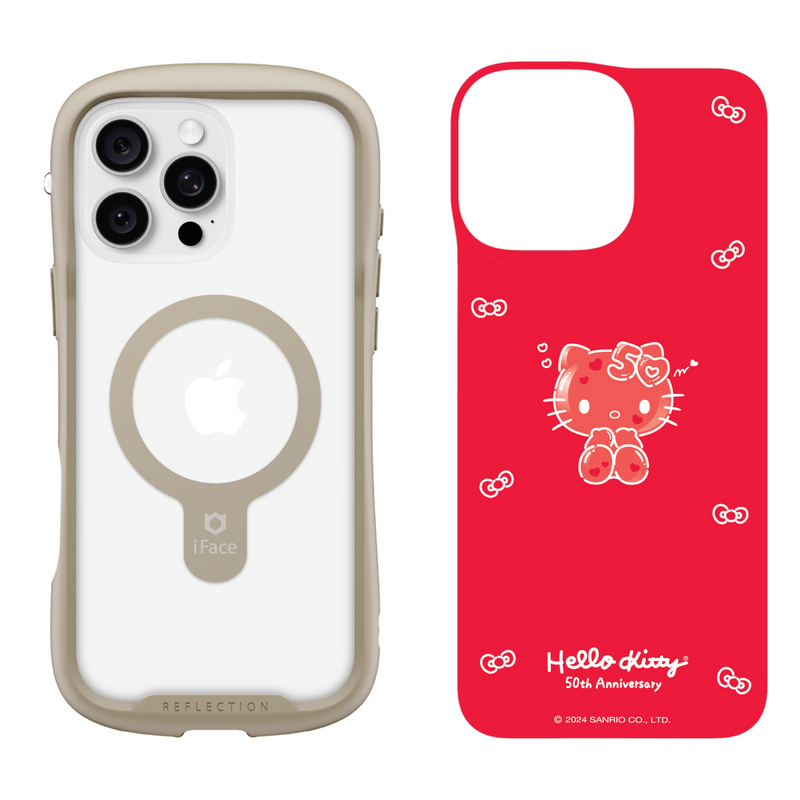 iPhone 16 Series Reflection Case + Hello Kitty 50th Anniversary Inner Sheet [Red]