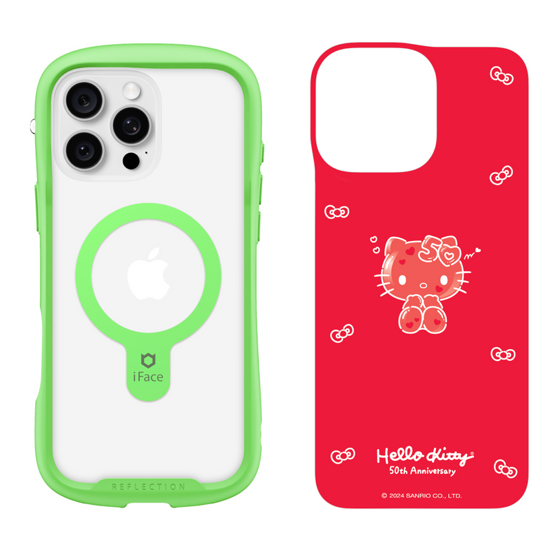 iPhone 16 Series Reflection Case + Hello Kitty 50th Anniversary Inner Sheet [Red]