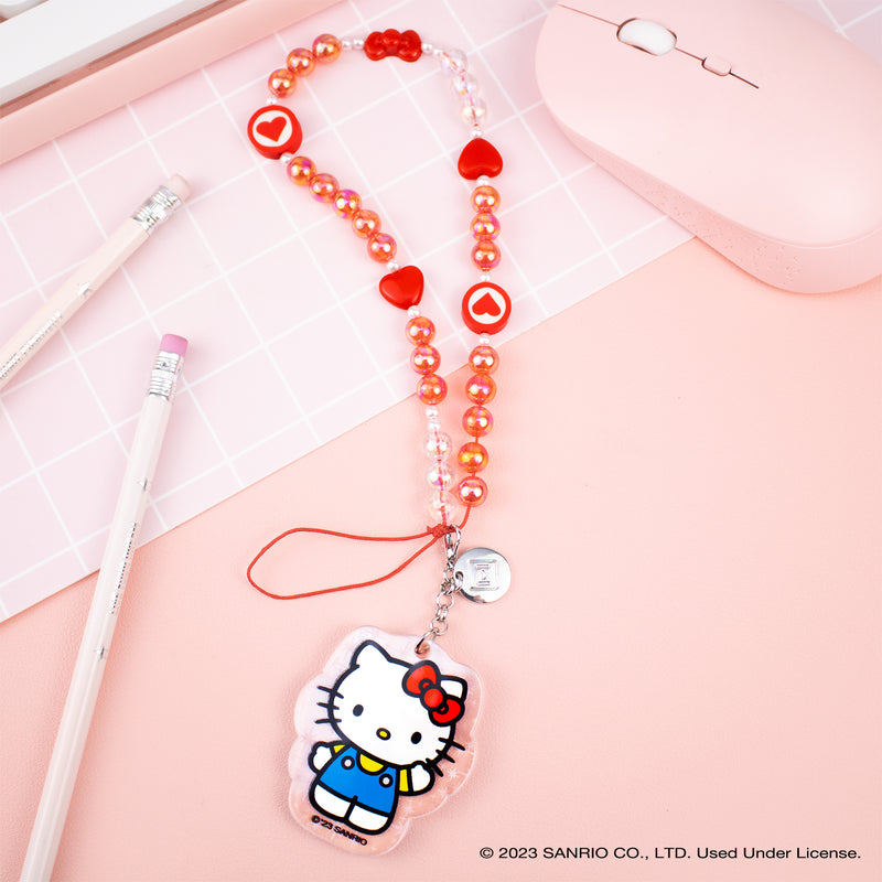 Kawaii Sanrio Hello Kitty Mobile Phone Pendant Inspearl Beaded Bracelet Bag  Decoration Accessories for Girls Sweet Keychain Gift