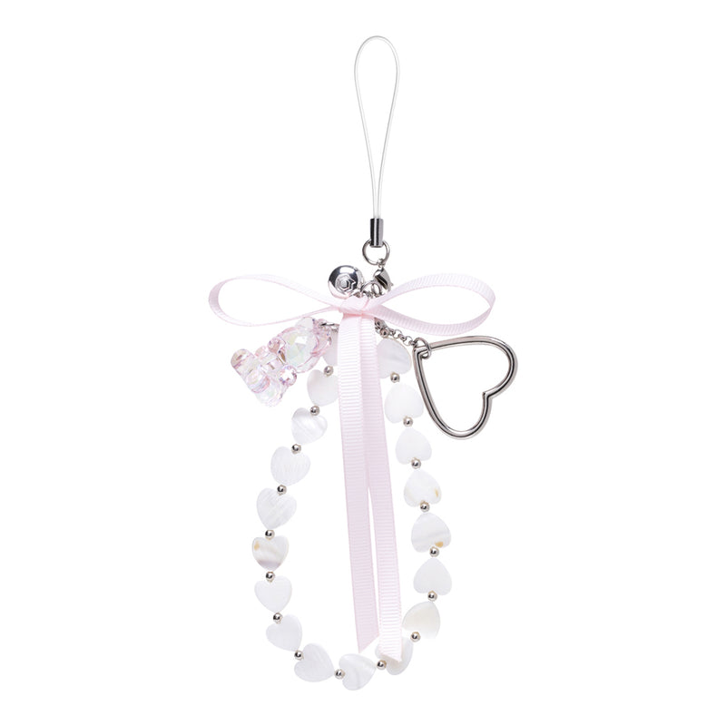 [Charmed by iFace] Phone Charm Wrist Strap Accessory  - Pearl of Hearts