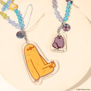 Pusheen the Cat Beaded Charm Mobile Phone Wrist Strap - Sloth